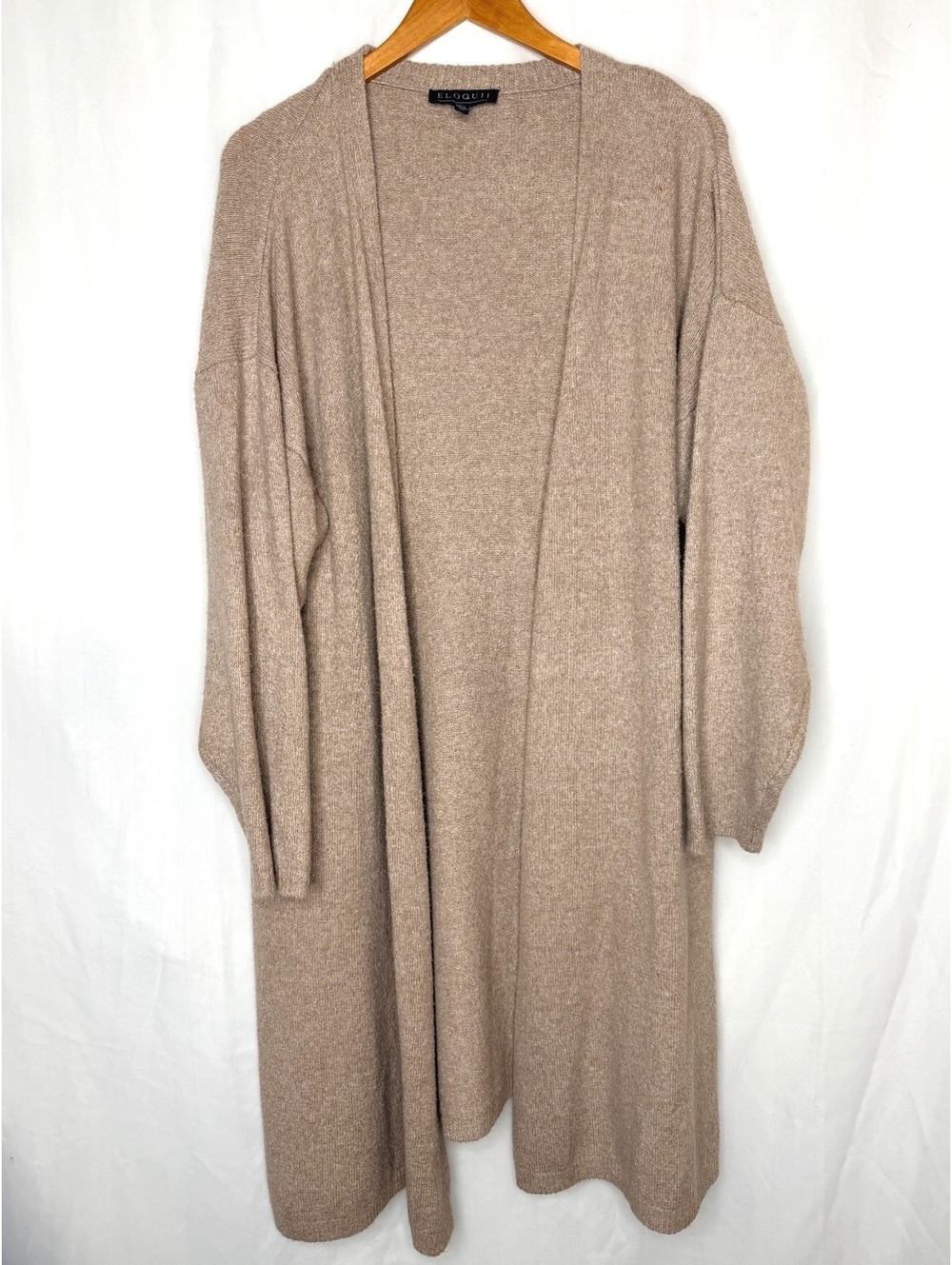 ELOQUII Longline Open Front Knit Cardigan 22/24